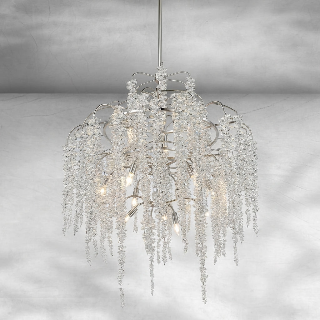 Riviko Blossom Cascade Silver Branch Chandelier - Background Shot