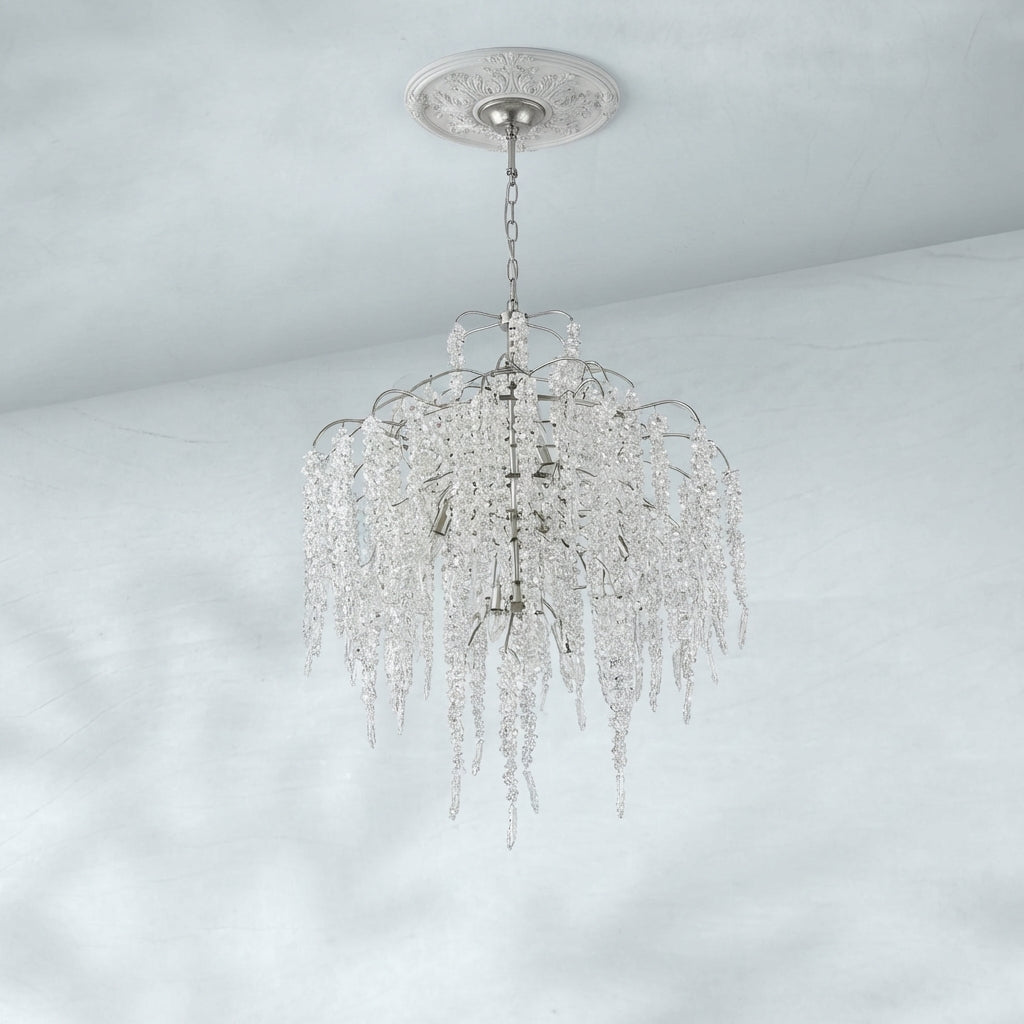 Riviko Blossom Cascade Silver Branch Chandelier - Background Shot
