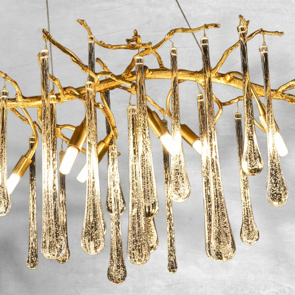 Riviko Veridian Bloom Crystal Chandelier - Background Shot