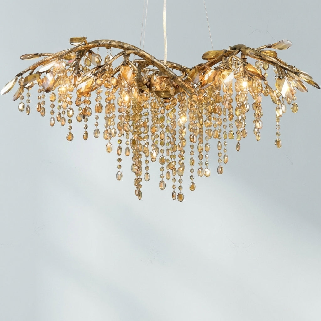 Riviko New Luxury Branch Crystal Pendant Chandelier Designer Creative Art Dining Room/Living Room Light Fixture - Studio Shot