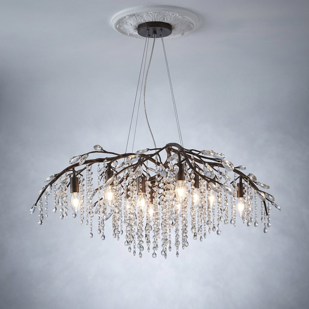 Riviko New Luxury Branch Crystal Pendant Chandelier Designer Creative Art Dining Room/Living Room Light Fixture - Studio Shot