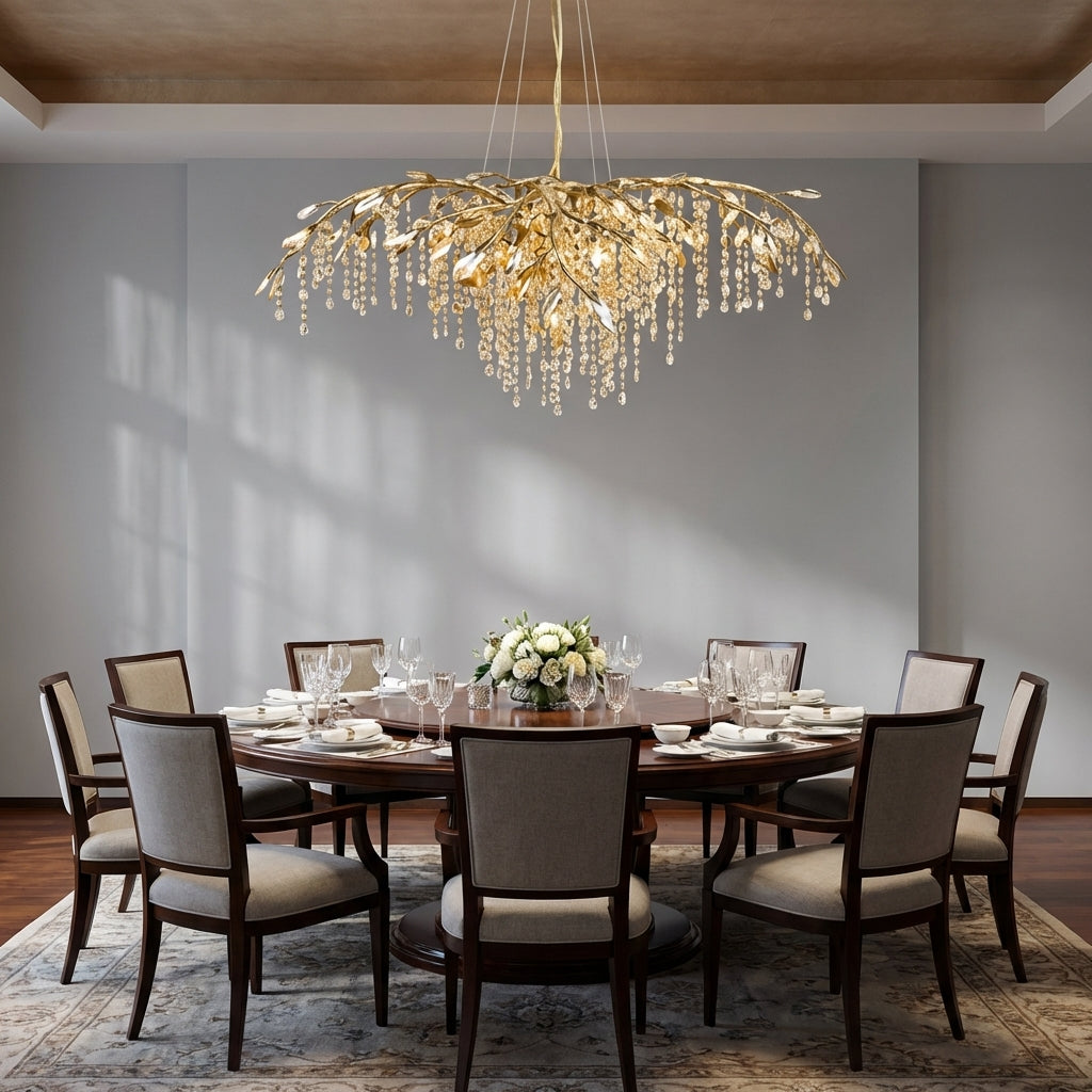 Riviko New Luxury Branch Crystal Pendant Chandelier Designer Creative Art Dining Room/Living Room Light Fixture - Studio Shot