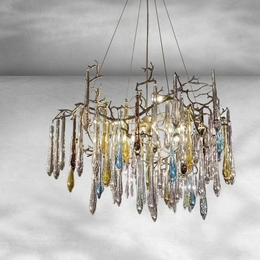 Riviko Veridian Branch Glaze Chandelier - Background Shot