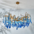 Riviko Artistic Branch Chandelier with Blue Glaze Drops for Dining Room - Studio Shot