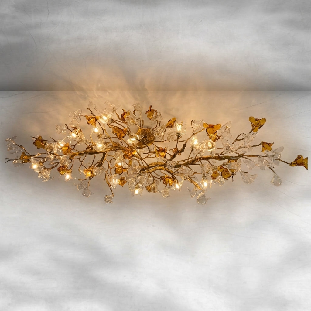 Riviko Veridian Bloom Brass Branch Chandelier - Background Shot