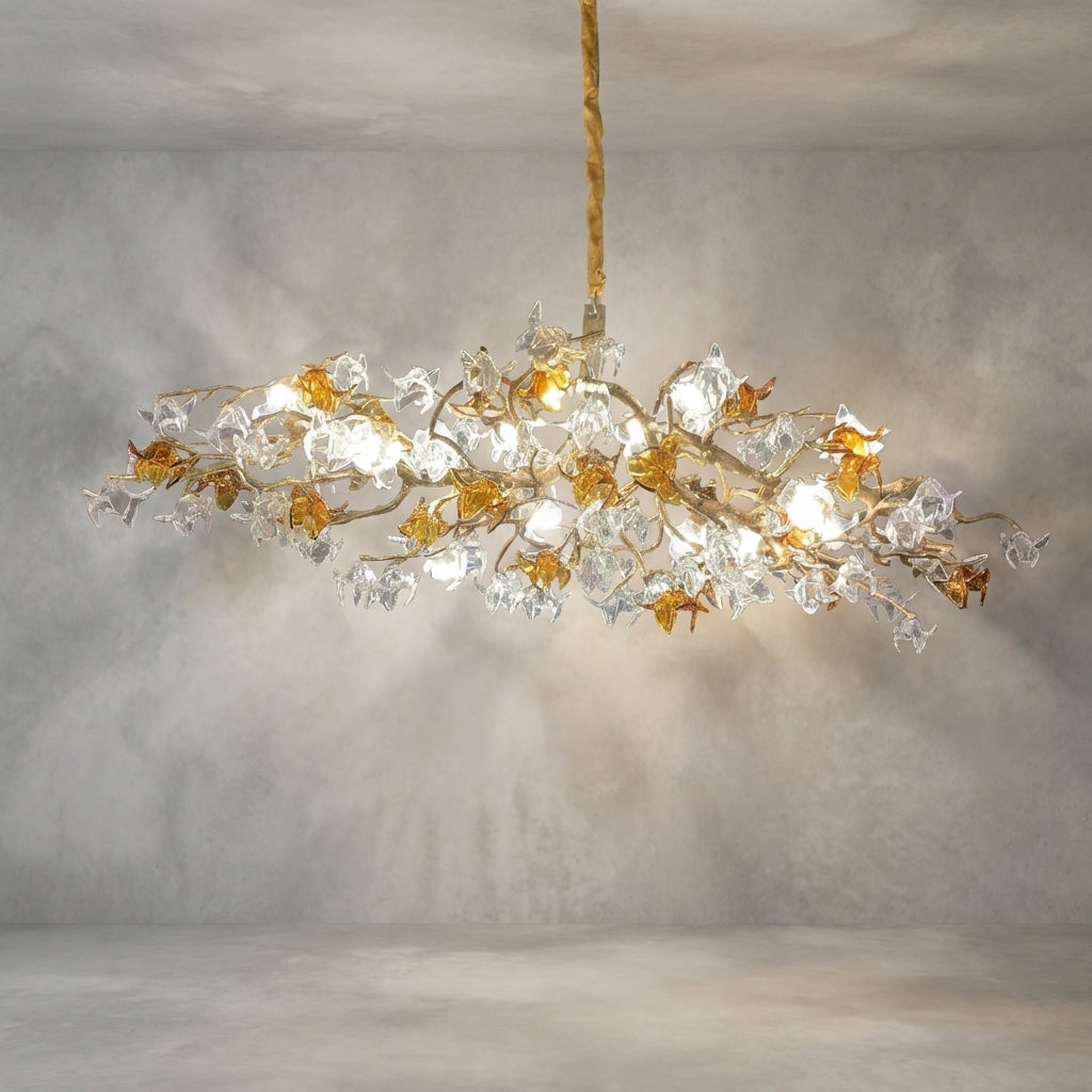 Riviko Veridian Bloom Brass Branch Chandelier - Background Shot