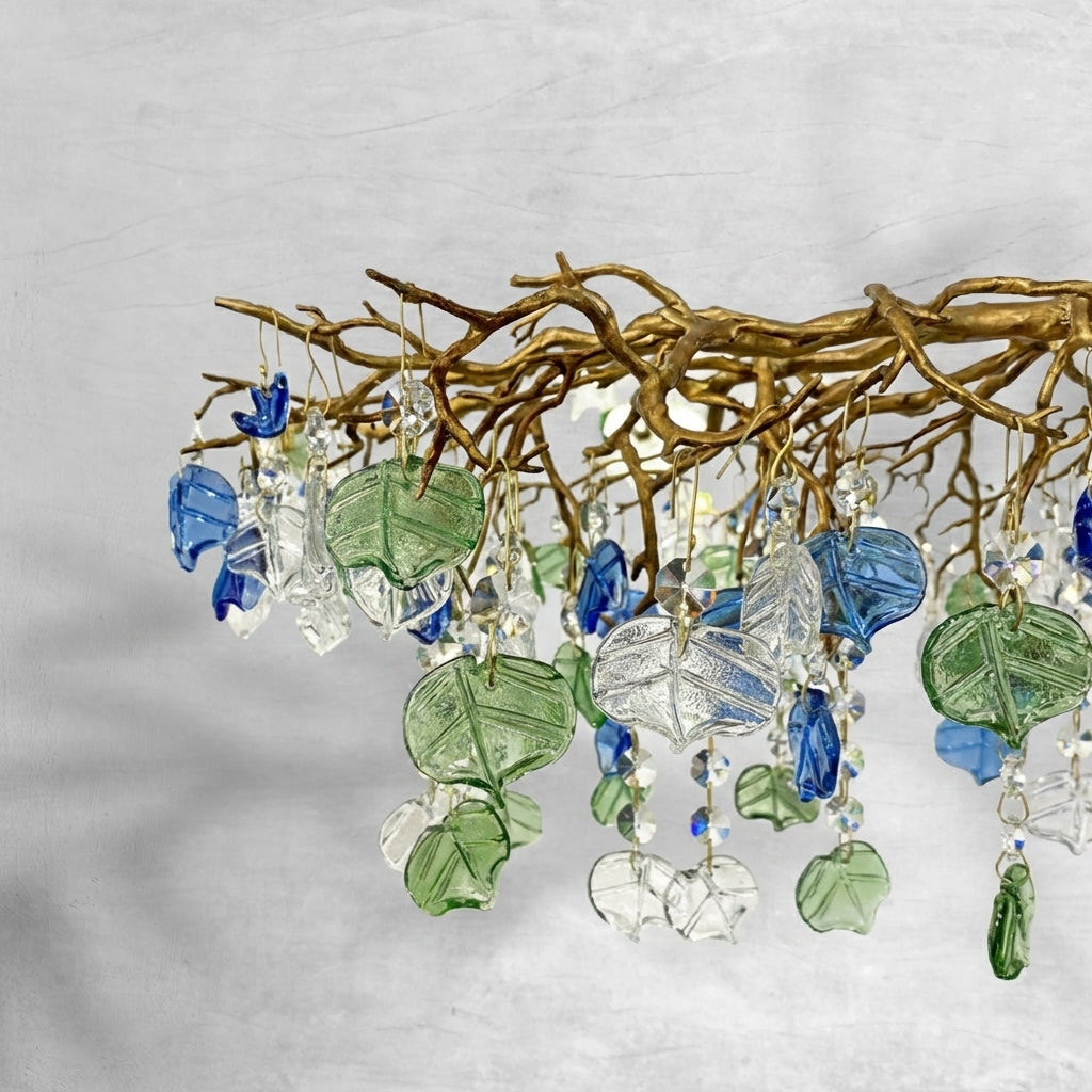 Riviko Verdant Canopy Colored Glaze Chandelier - Background Shot