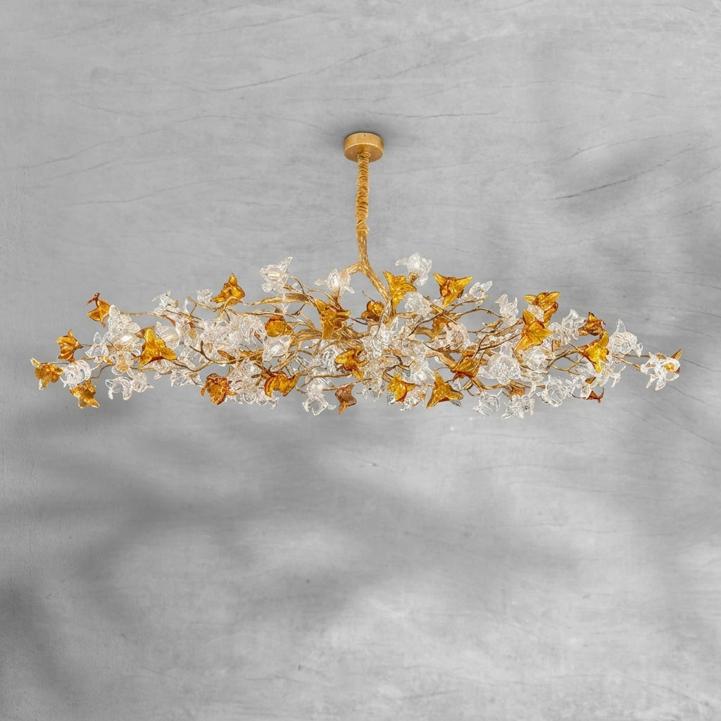 Riviko Veridian Bloom Brass Branch Chandelier - Background Shot