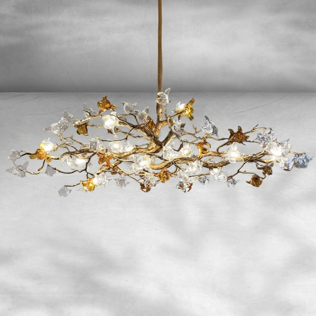 Riviko Veridian Bloom Brass Branch Chandelier - Background Shot