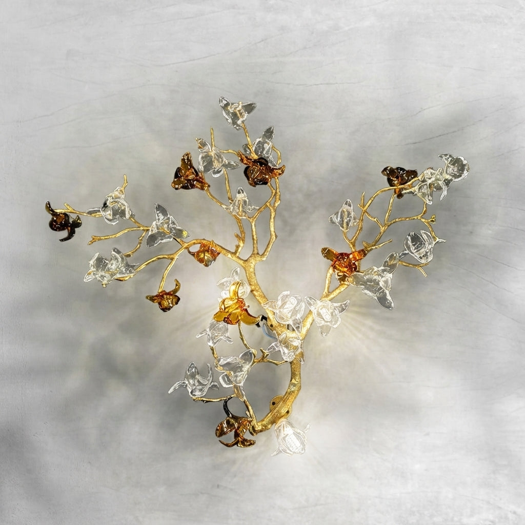 Riviko Veridian Bloom Brass Branch Chandelier - Background Shot