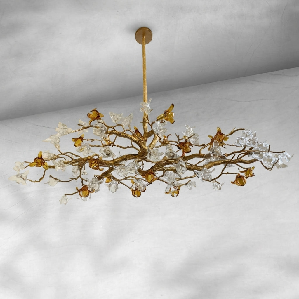 Riviko Veridian Bloom Brass Branch Chandelier - Background Shot