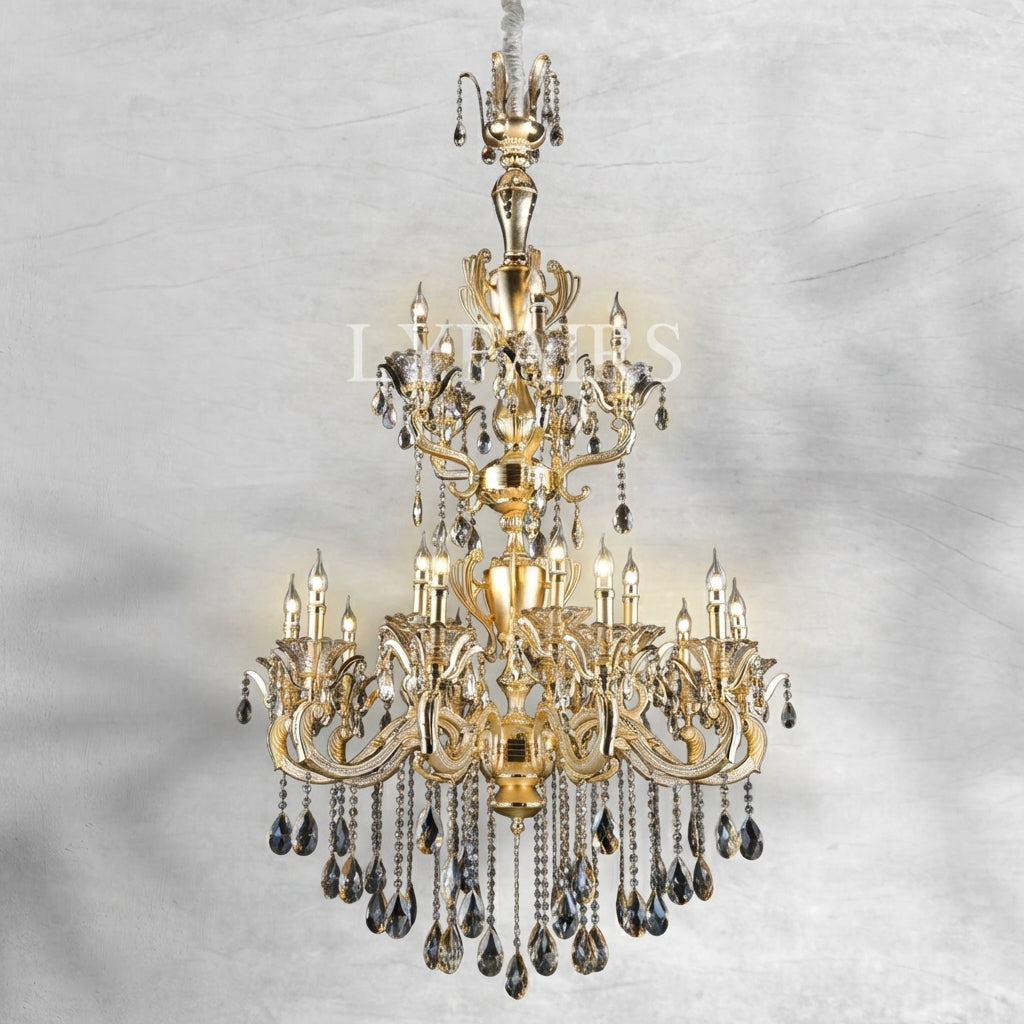 Riviko Regal Grandeur K9 Crystal Chandelier - Background Shot