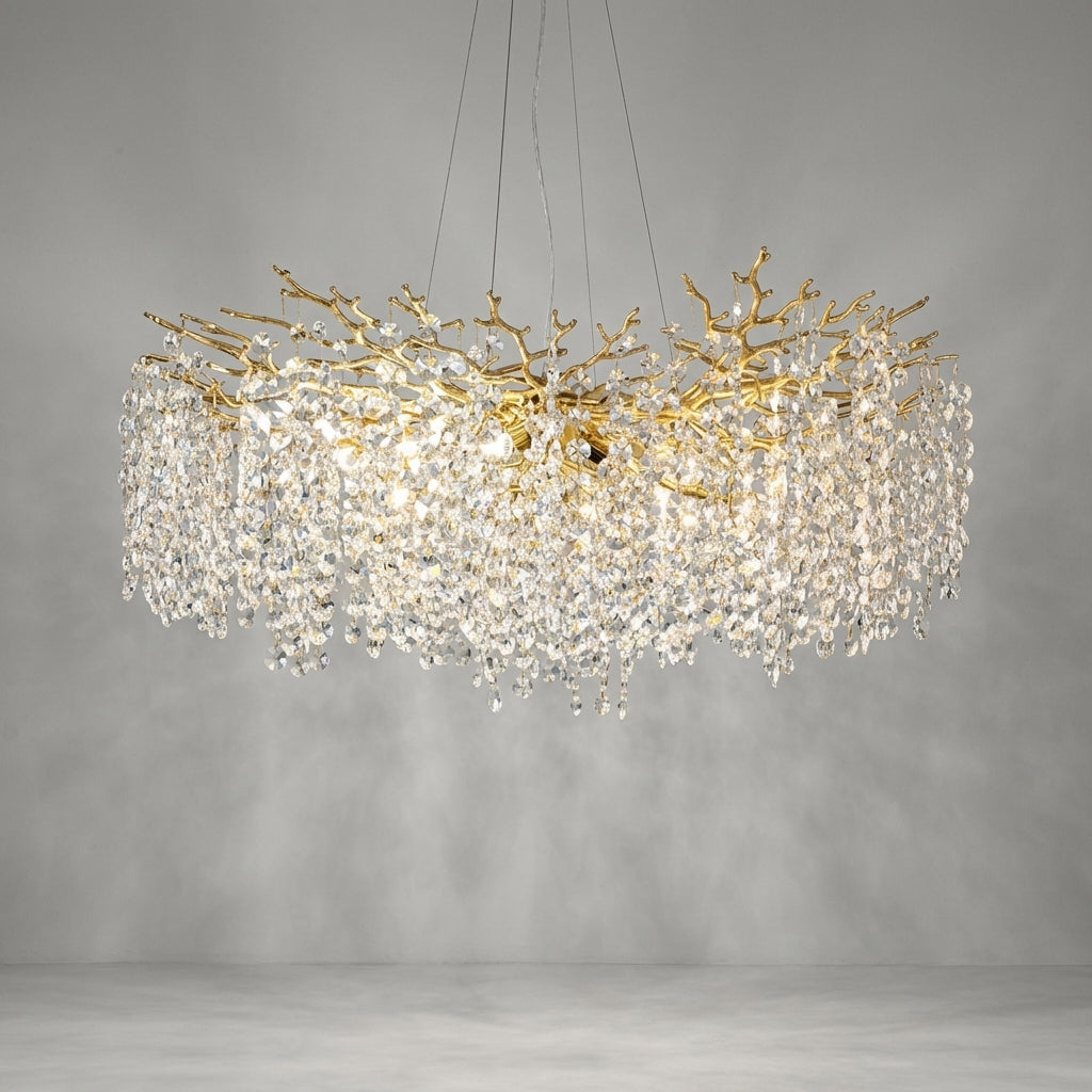Riviko Veridian Bloom Floral Crystal Chandelier - Studio Shot