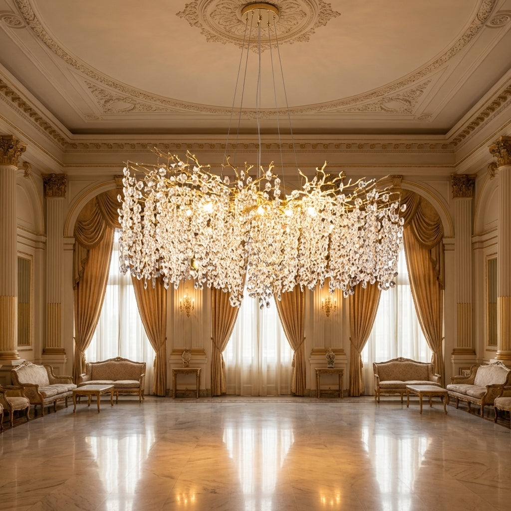 Riviko Veridian Bloom Floral Crystal Chandelier - Studio Shot