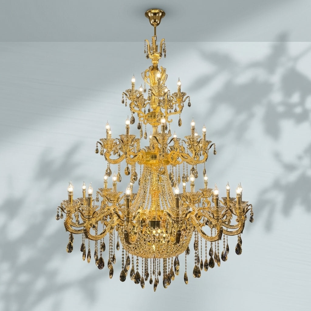 Riviko Royal Baroque Revival Vintage Chandelier Series with Waterfall Crystal - Studio Shot