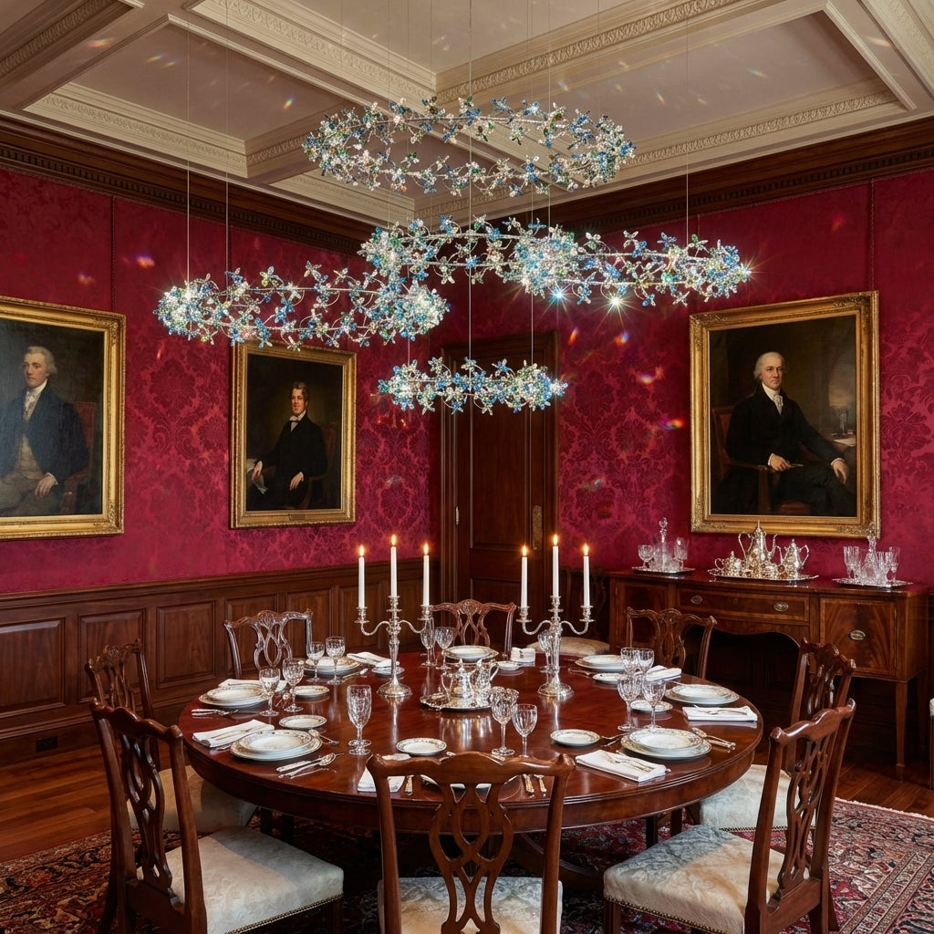 Riviko Modern Design Crystal Chandelier with Floral Crown Shape - formal American dining room