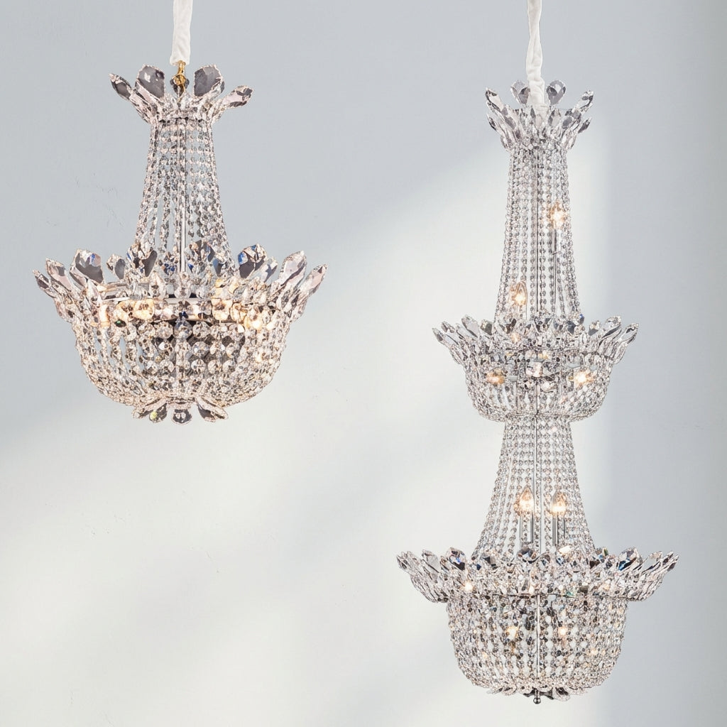 Riviko Luxury Empire Branch Crystal Chandelier Pendant Light for Entryway and Foyer - Studio Shot