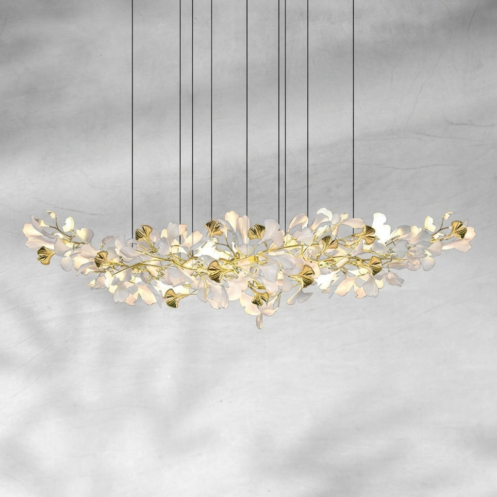 Riviko Ginkgo Canopy Porcelain Chandelier - Background Shot