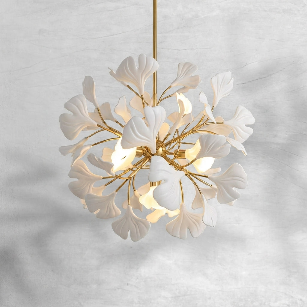 Riviko Ginkgo Canopy Porcelain Chandelier - Background Shot