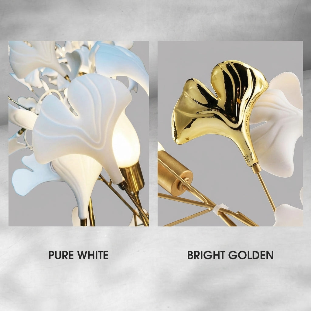 Riviko Ginkgo Canopy Porcelain Chandelier - Background Shot