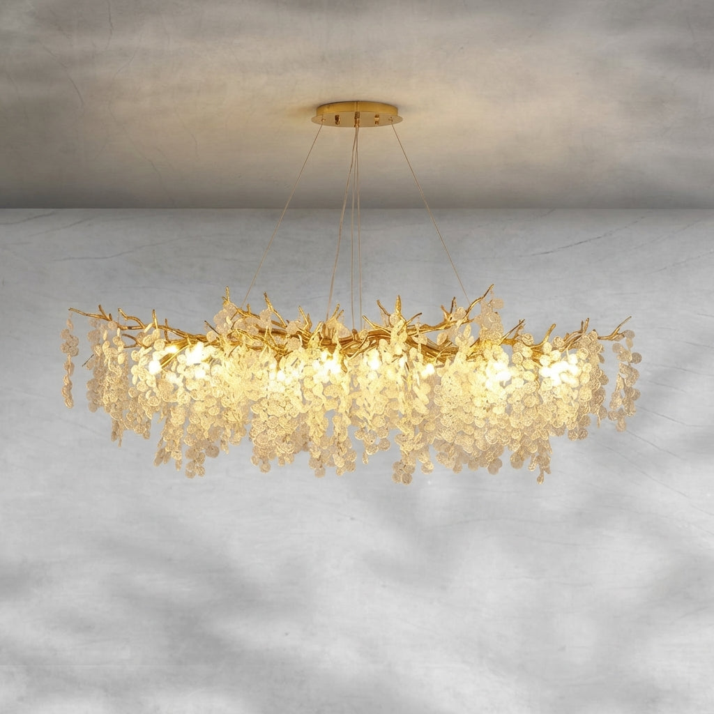 Riviko Verdant Canopy Crystal Chandelier - Background Shot