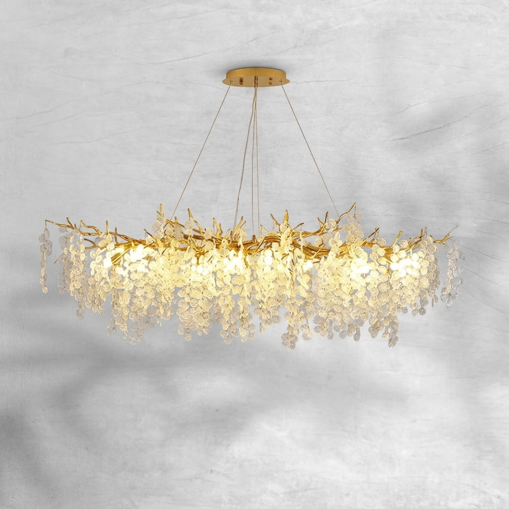 Riviko Verdant Canopy Crystal Chandelier - Background Shot