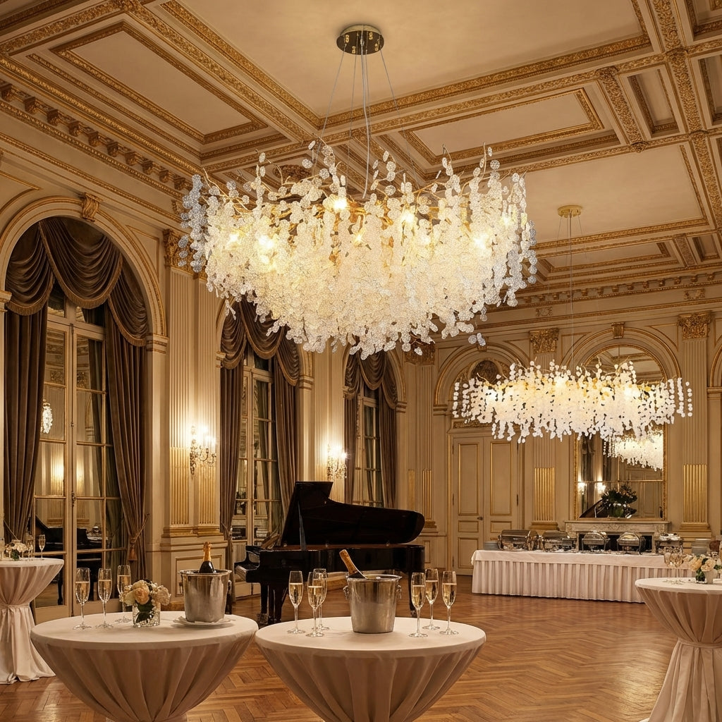 Riviko Verdant Canopy Crystal Chandelier - American ballroom or formal entertaining space