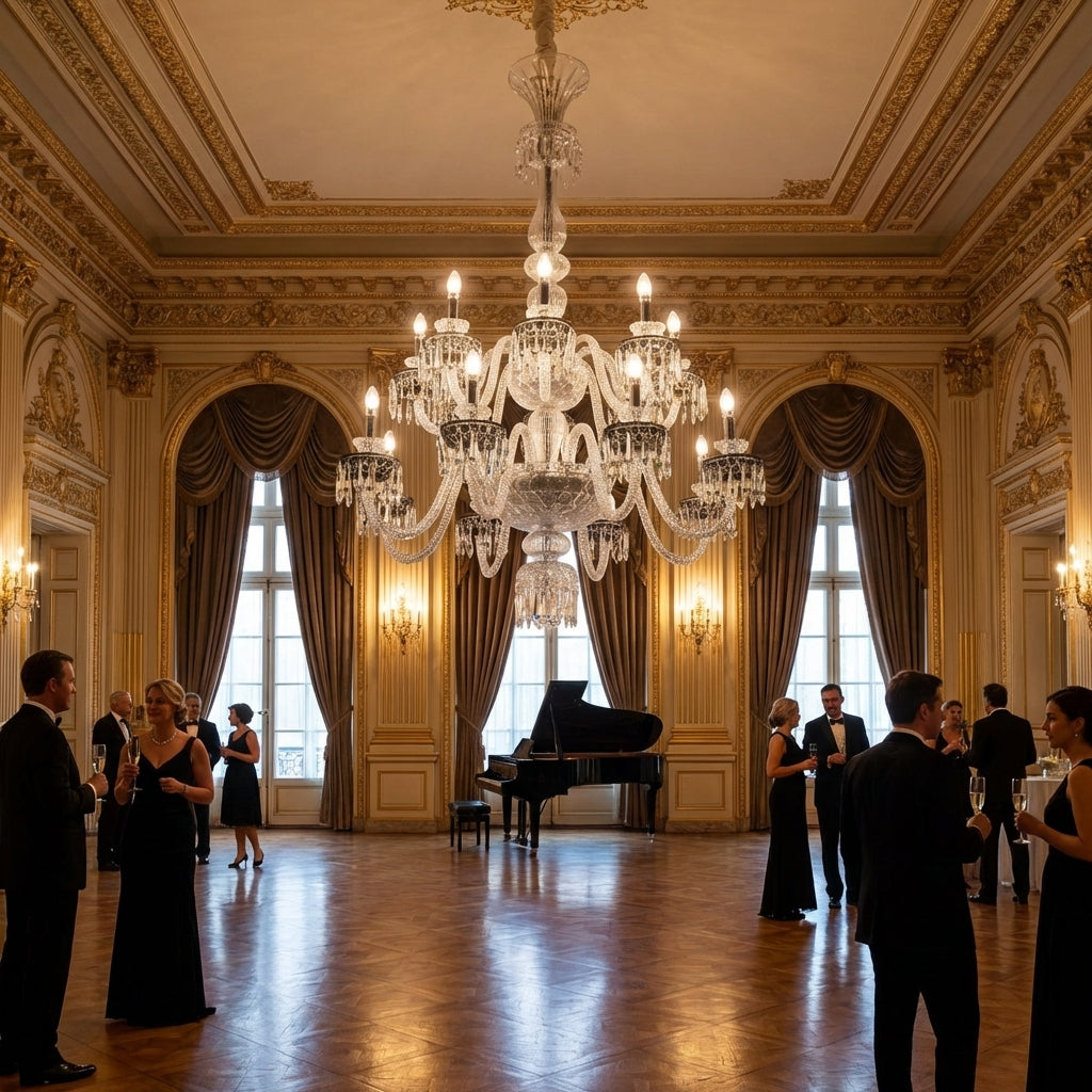 Riviko Veridian Bloom Crystal Chandelier - American ballroom or formal entertaining space