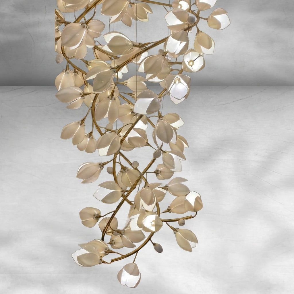 Riviko Magnolia Bloom Spiral Grand Chandelier - Background Shot