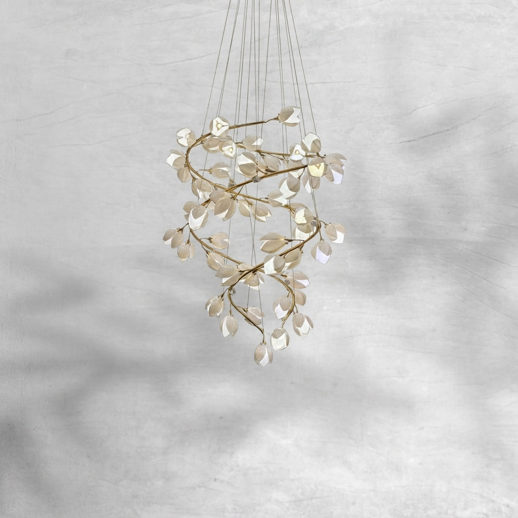 Riviko Magnolia Bloom Spiral Grand Chandelier - Background Shot