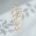 Riviko Spiral Pure White Magnolia Chandelier with Golden Branches for Staircase/High-ceiling Space/Foyer/ Duplex - Studio Shot