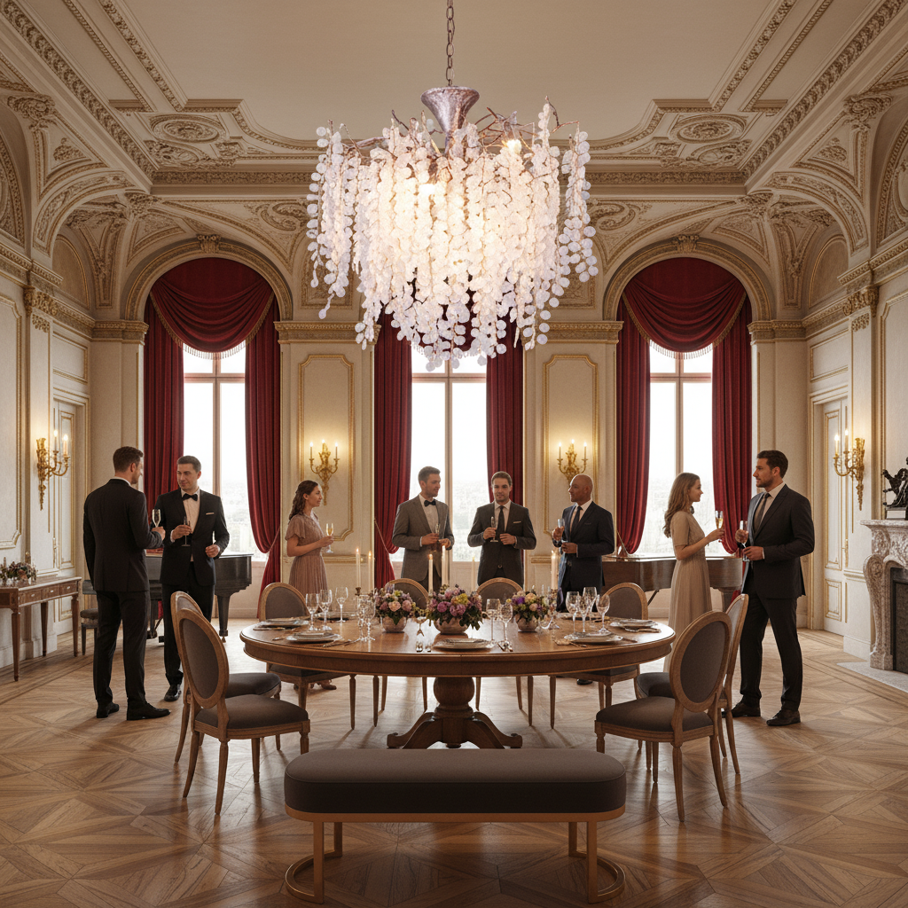 Riviko Ellie Modern Crystal Branch Chandelier - American ballroom or formal entertaining space
