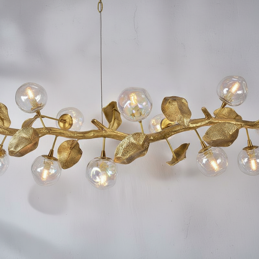 Riviko Veridian Bloom Brass Branch Chandelier - Background Shot