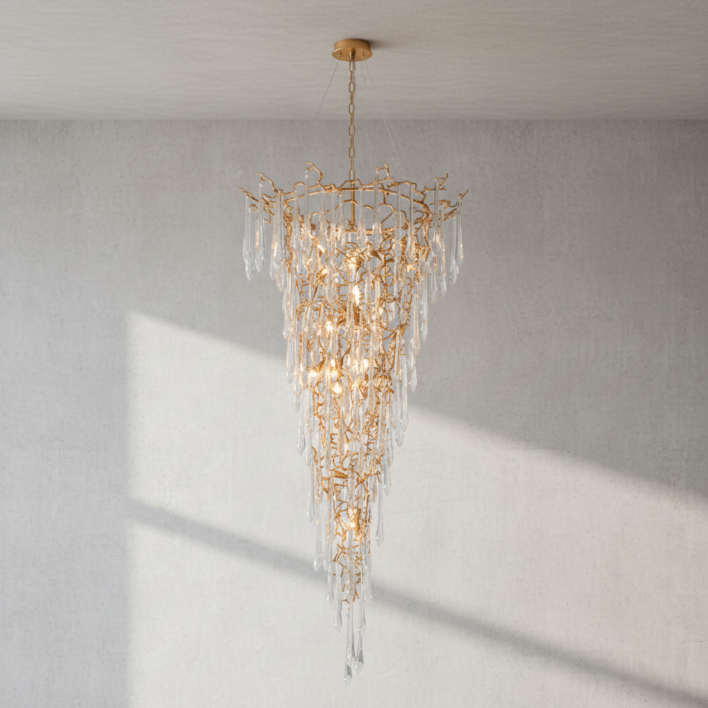 Riviko Grand Canopy Crystal Branch Chandelier - Background Shot