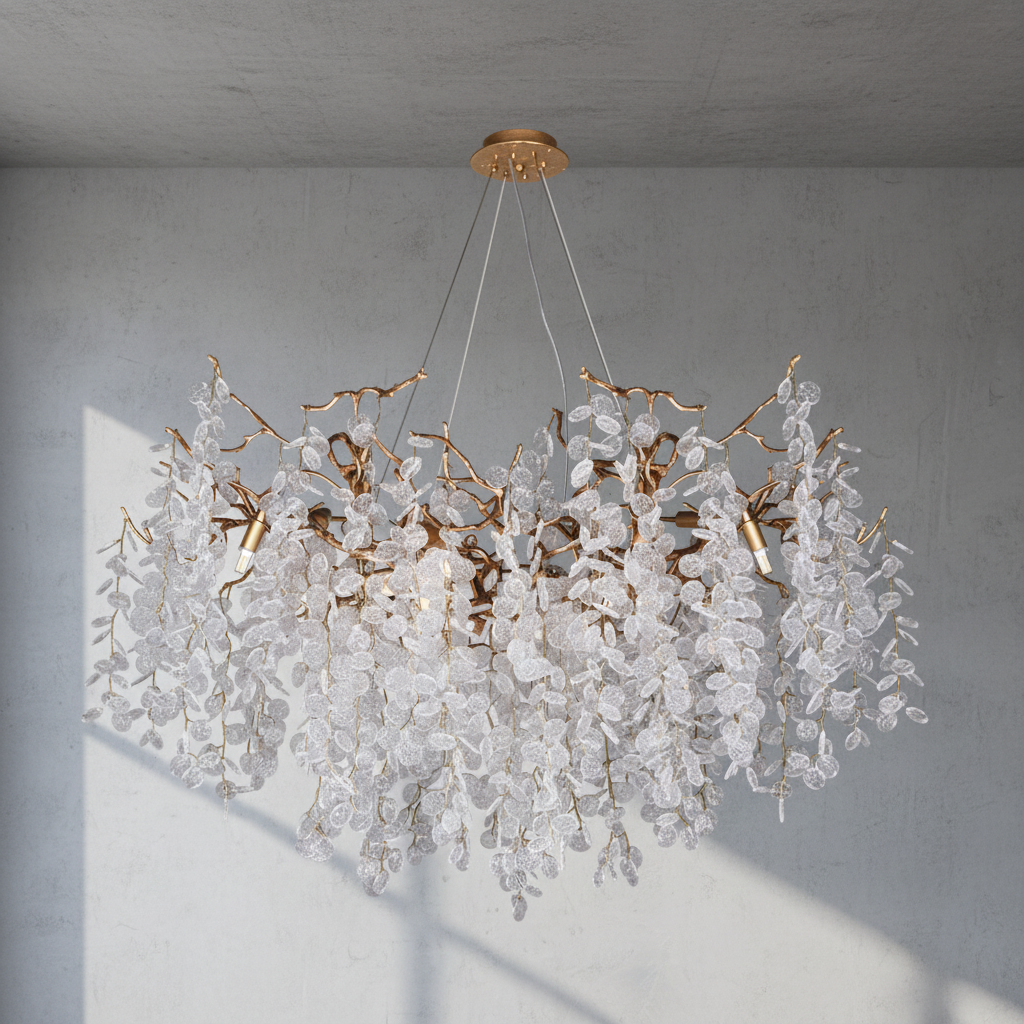 Riviko Veridian Branch Crystal Chandelier - Background Shot