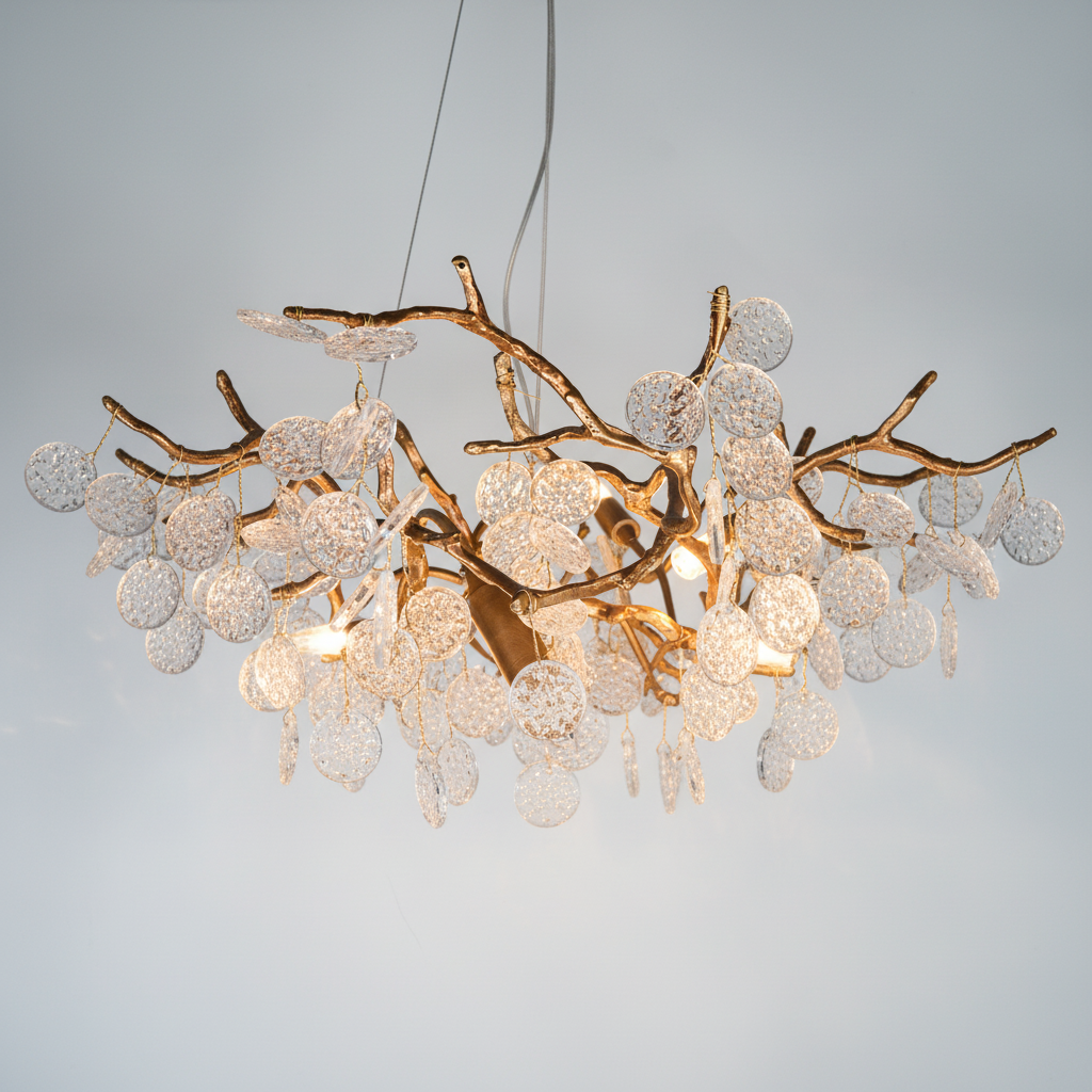 Riviko Gilded Branch Crystal Chandelier - Background Shot