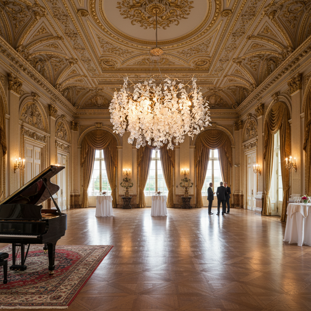 Riviko Gilded Branch Crystal Chandelier - American ballroom or formal entertaining space