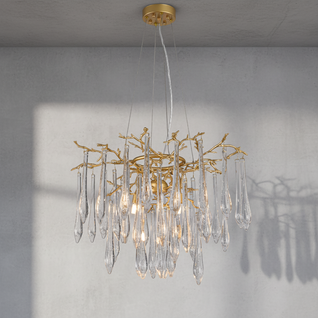 Riviko Veridian Bloom Round Branch Chandelier - Background Shot