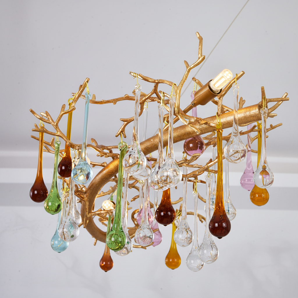 Riviko Veridian Bloom Linear Branch Chandelier - Background Shot