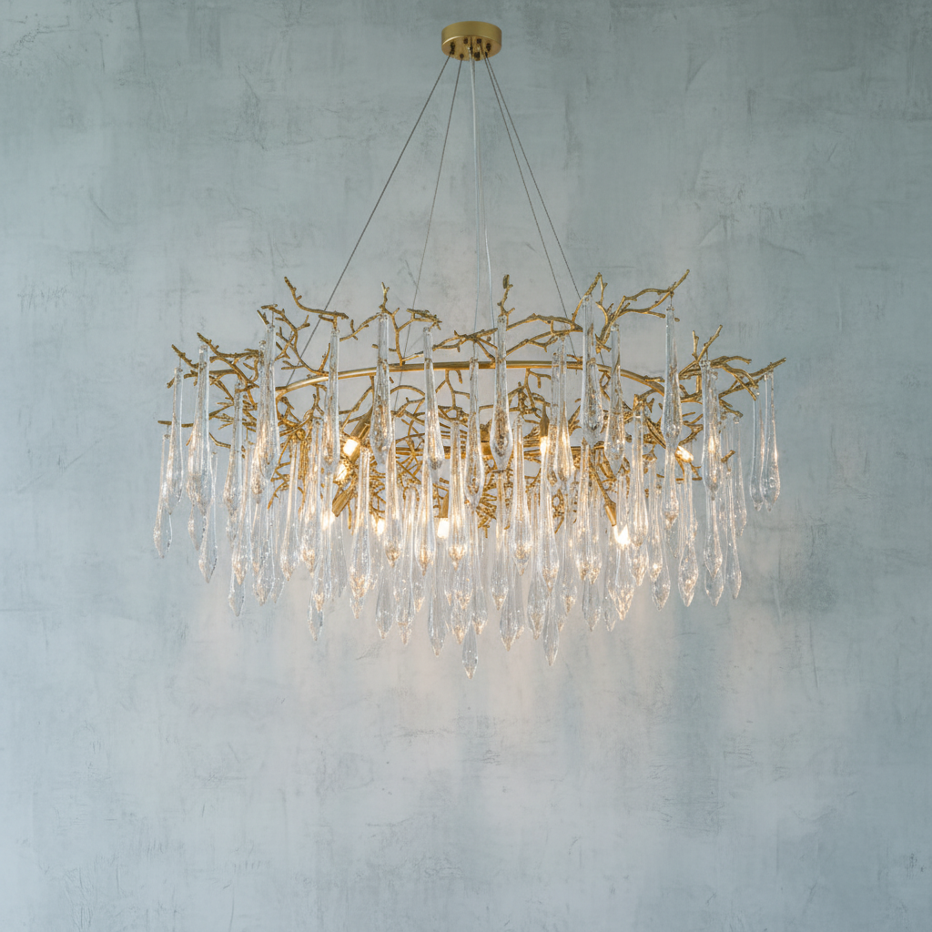 Riviko Veridian Bloom Round Branch Chandelier - Background Shot