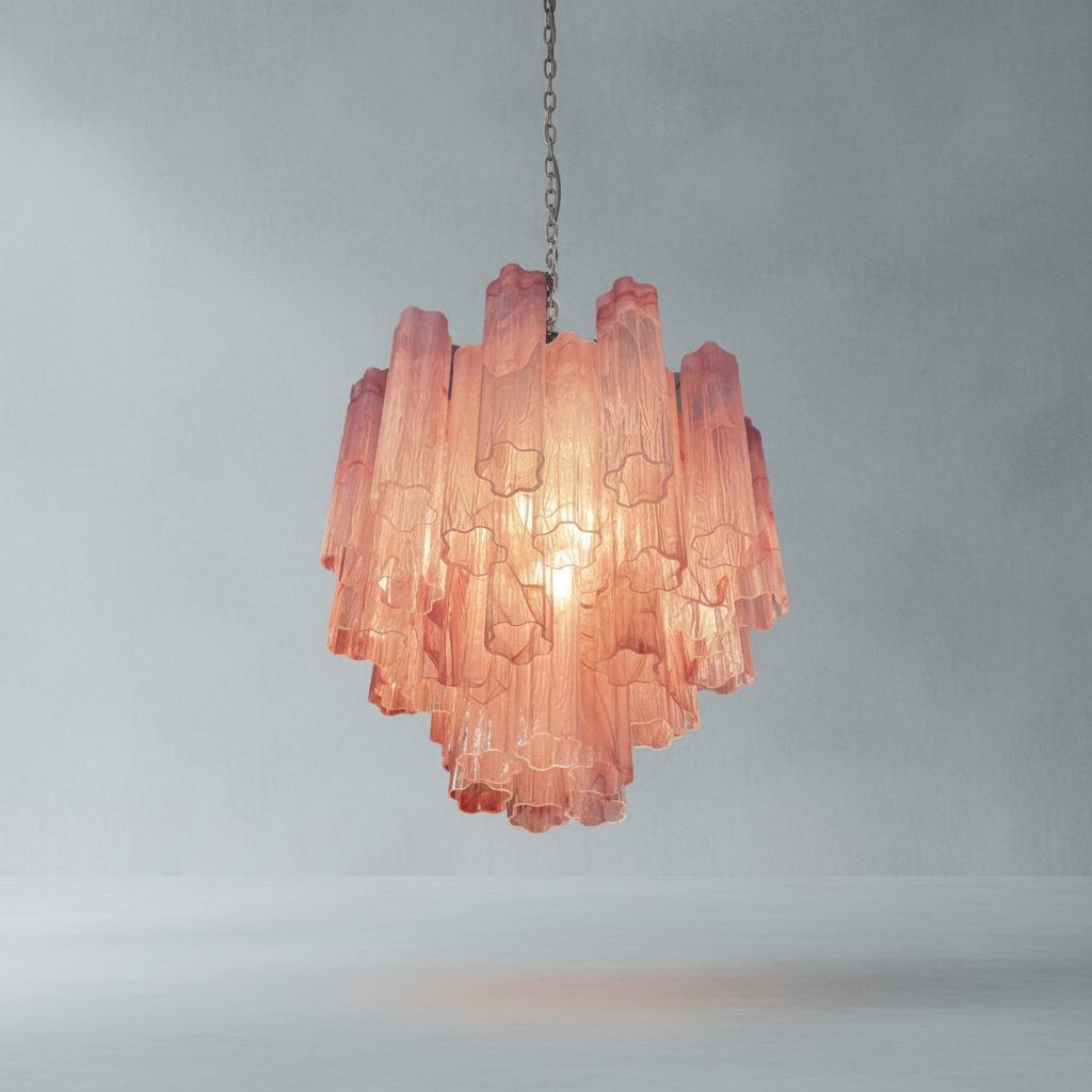 Riviko Rosewater Murano Glass Chandelier - Background Shot