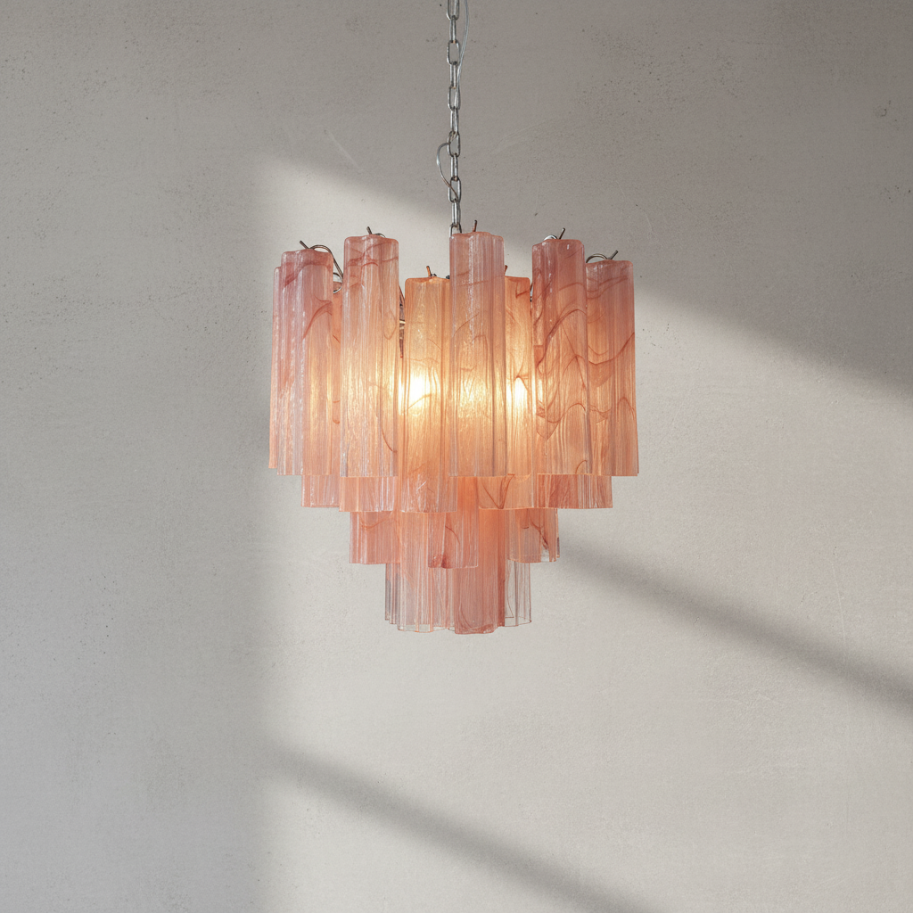 Riviko Rosewater Murano Glass Chandelier - Background Shot