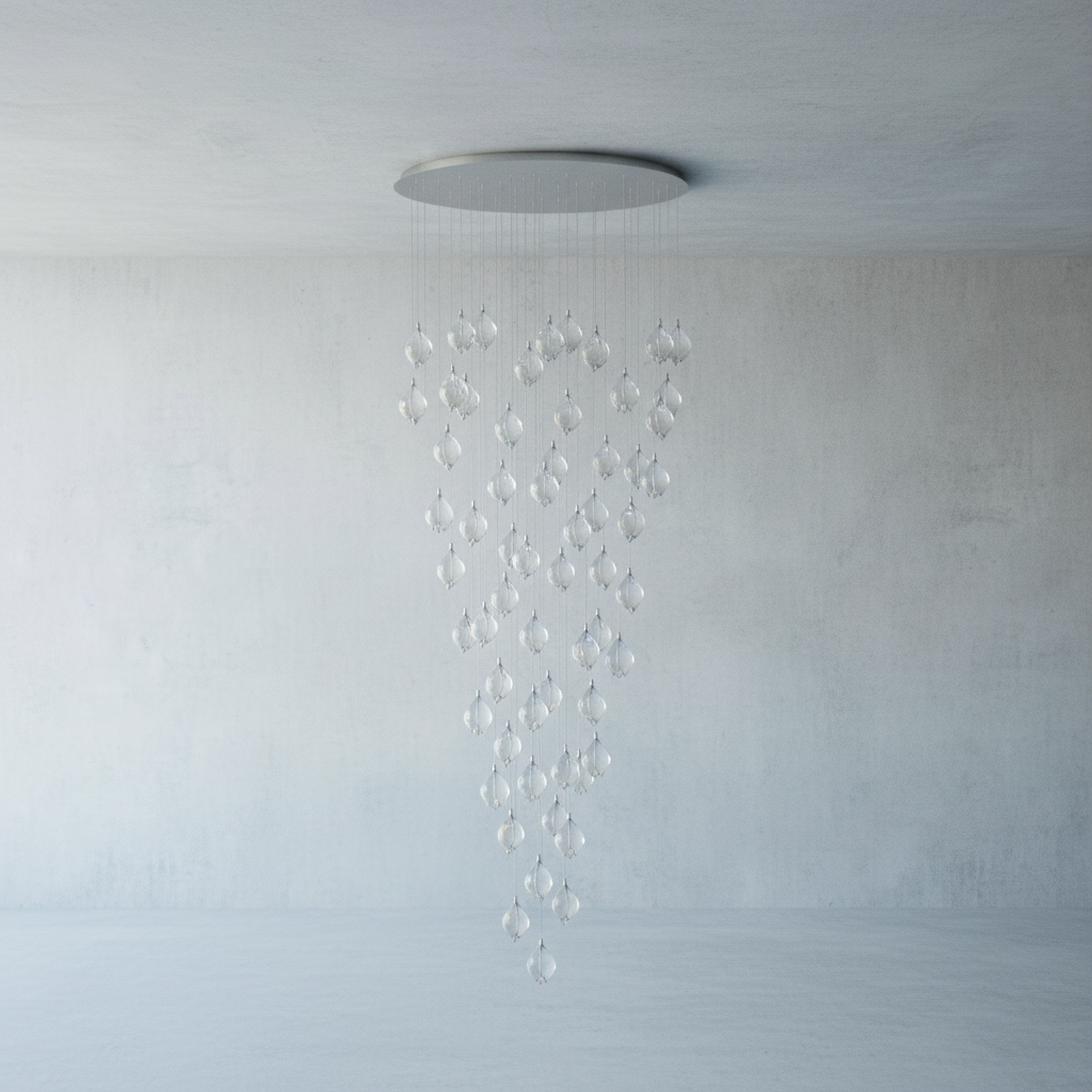 Riviko Verdant Bloom Porcelain Chandelier - Background Shot