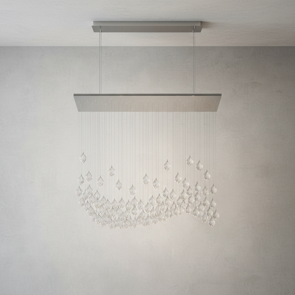 Riviko Verdant Bloom Porcelain Chandelier - Background Shot