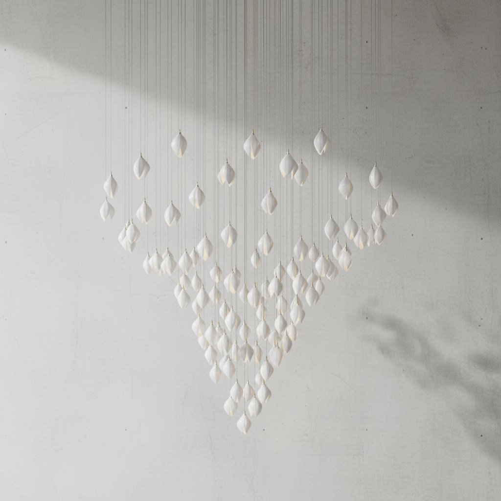 Riviko Verdant Bloom Porcelain Chandelier - Background Shot