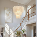 Riviko Murano Chandelier – 48 tubes – Alabaster White - elegant American entryway with arched doorway