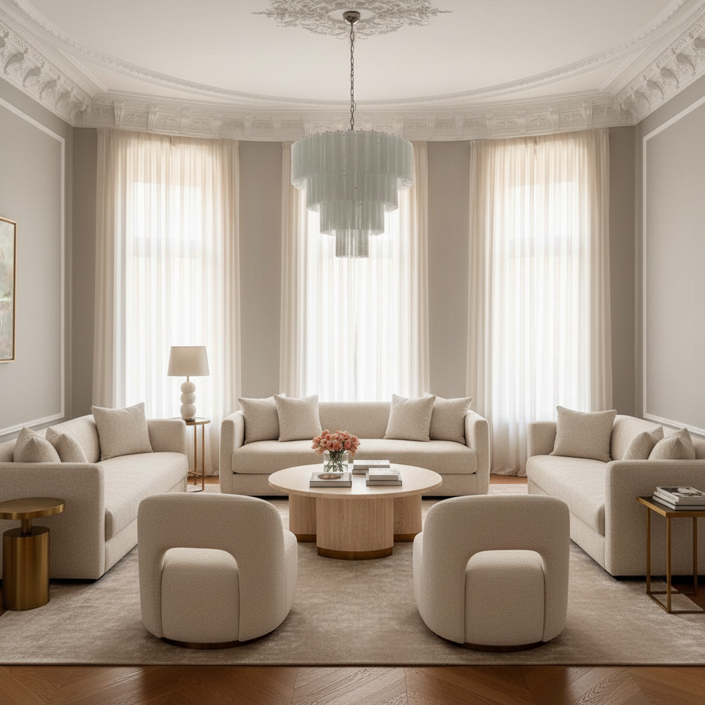 Riviko Venetian Alabaster White Grand Chandelier - sophisticated American living room