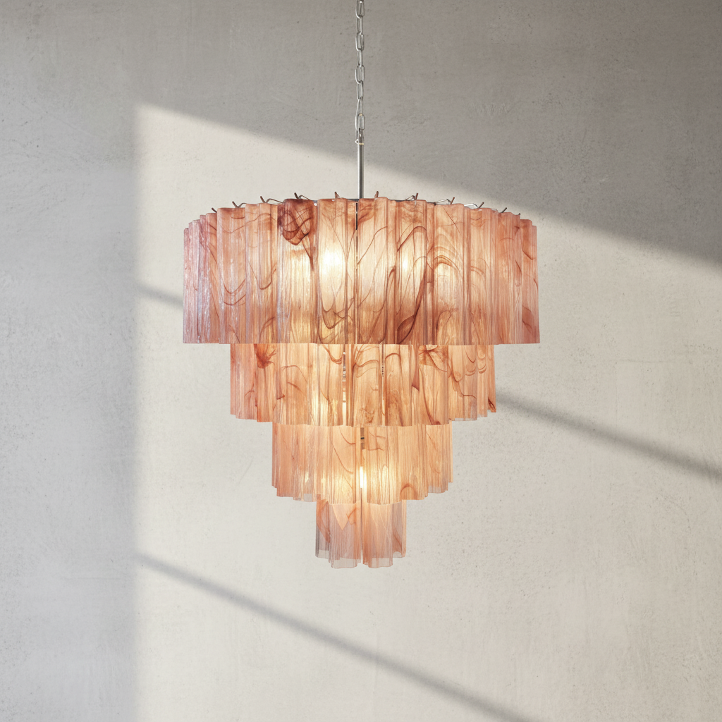 Riviko Alabaster Pink Grand Chandelier - Background Shot