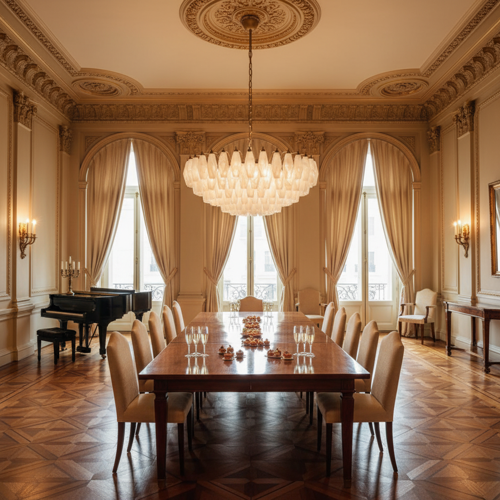Riviko Alabaster Prism Grand Chandelier - American ballroom or formal entertaining space
