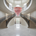 Riviko Murano Chandelier - 78 Tubes - dramatic American stairwell with soaring ceiling